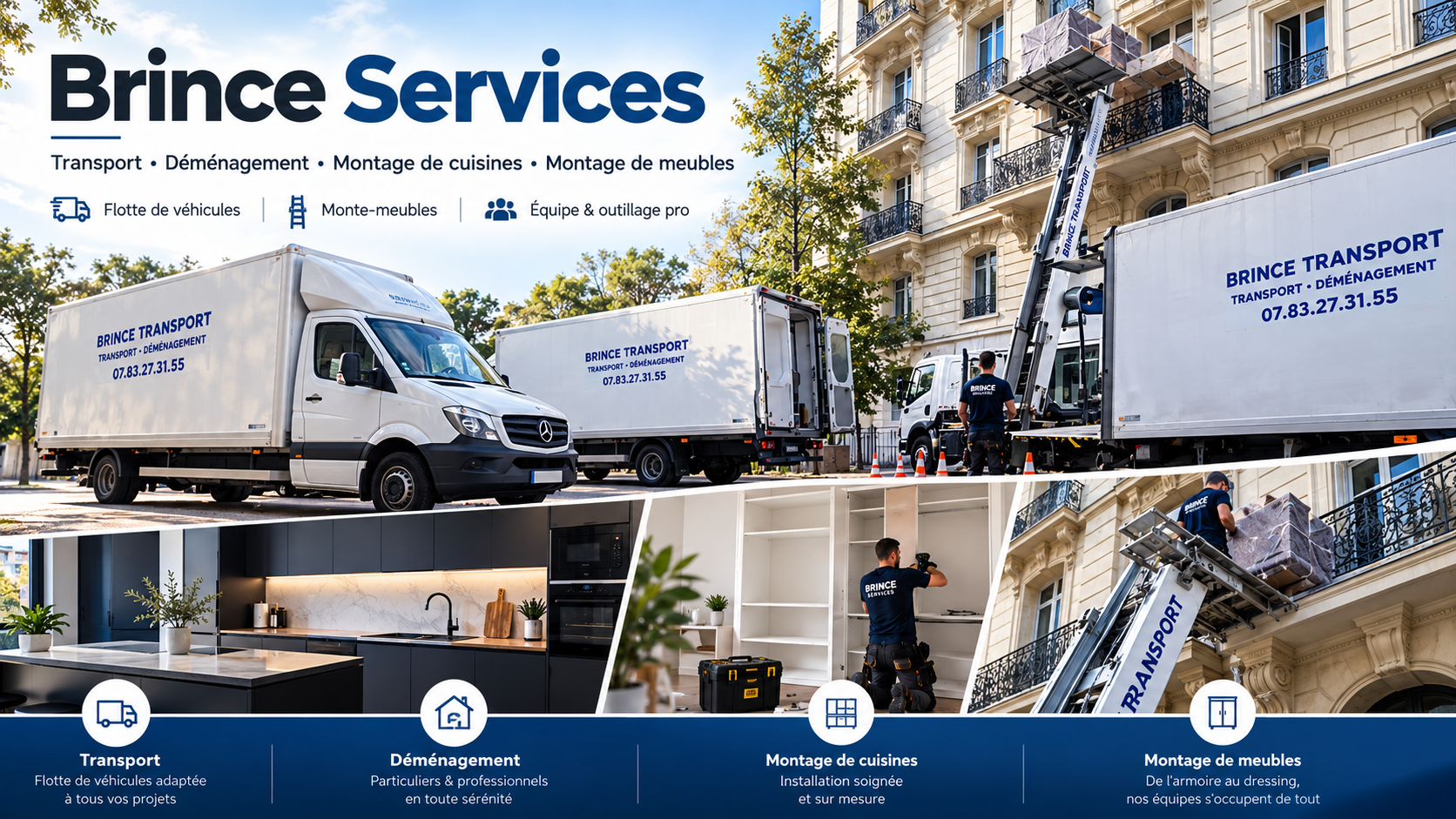 Brince Services — transport, déménagement, cuisines et montage de meubles